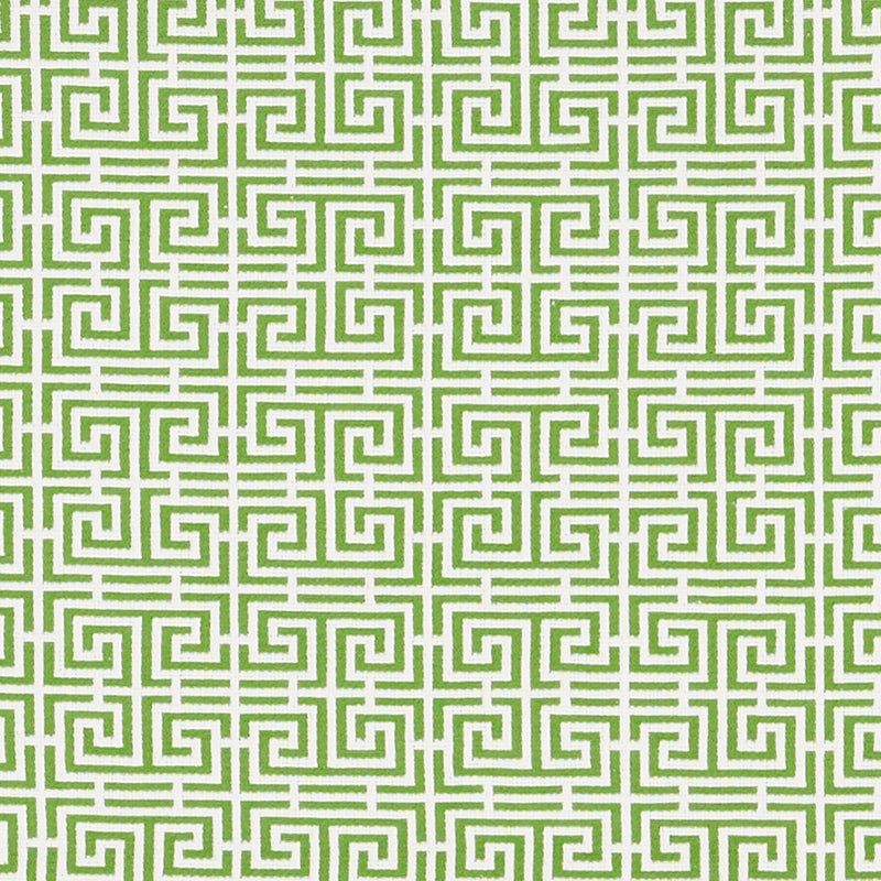 View 70562 Chinois Fret Green/White by Schumacher Fabric