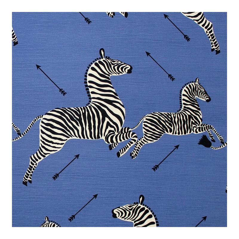Sample 16496M-005 Zebras, Denim by Scalamandre Fabric (SC 000516496M)