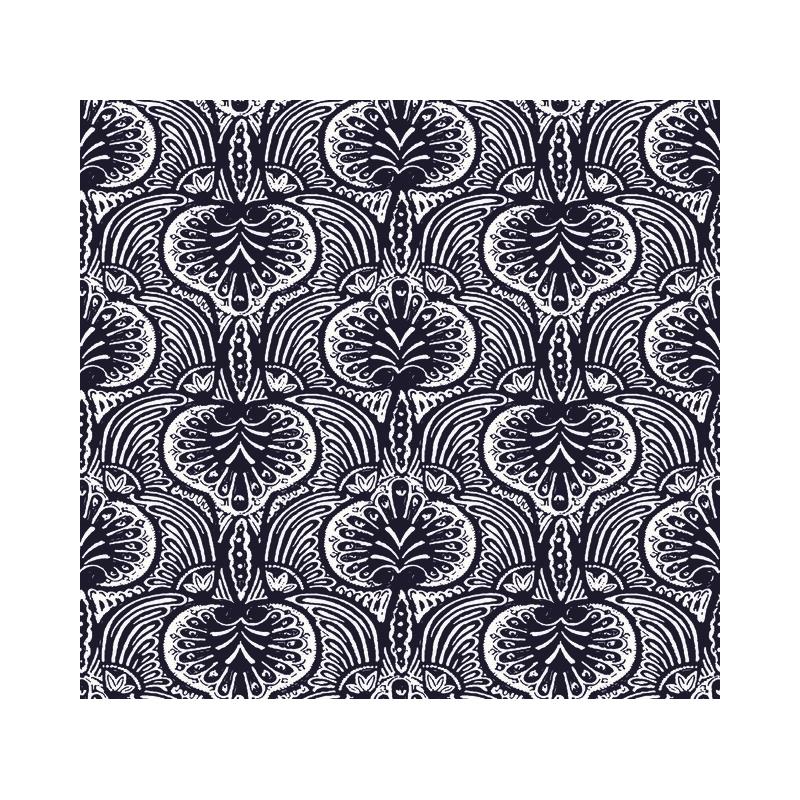 Sample HO2153 Ronald Redding Traveler Lotus Palm Navy Ronald Redding Wallpaper