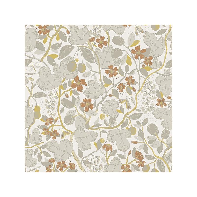 Sample 2932-65124 Lina, Ewald Grey Garden Vines  by A-Street Prints Wallpaper