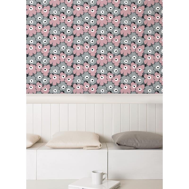 MKS4491 Marimekko Pink Pieni Unikko Peel &amp; Stick Wallpaper by NuWallpaper2