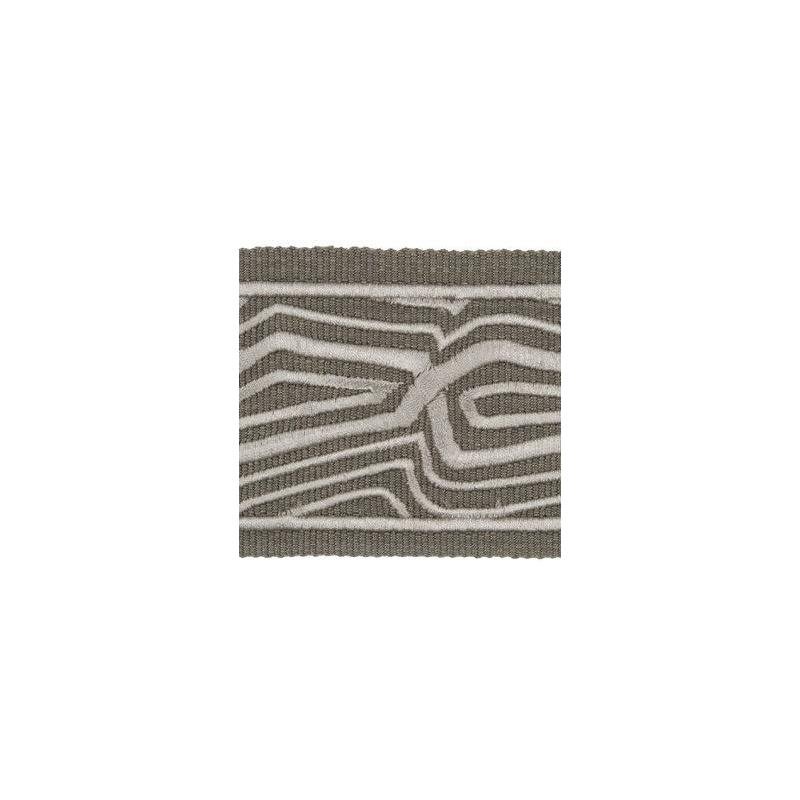 Sample T30754.1011.0 Vertical Vibe Fig Grey Trim Fabric by Kravet Design