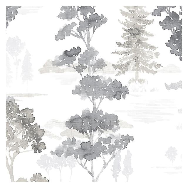 Save FW36833 Fresh Watercolors Grey Forest Wallpaper Black Grey & White  by Norwall Wallpaper
