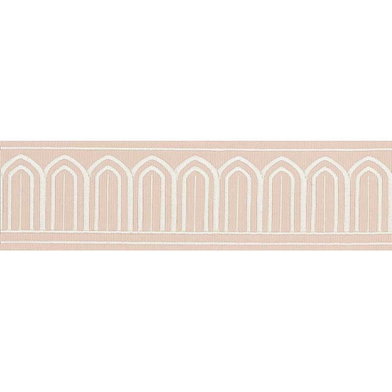 70764 | Arches Embroidered Tape, Blush - Schumacher Fabric