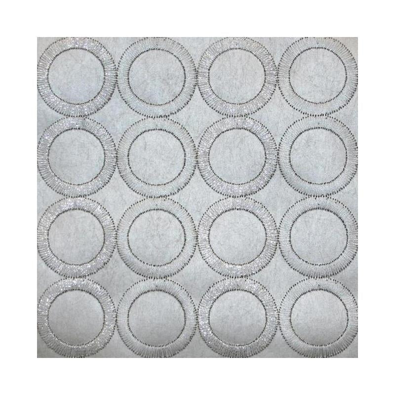 Sample - SN1381 Dream On, Embroidered Circles color Pewter, Circles by Candice Olson Wallpaper