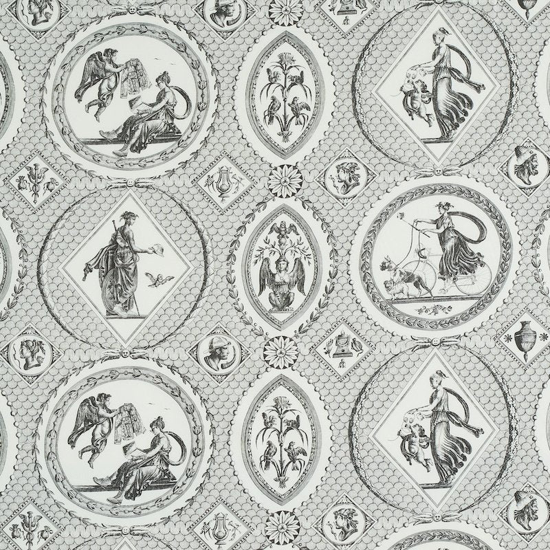 Purchase sample of 179561 Les Scenes Contemporaines, Black by Schumacher Fabric