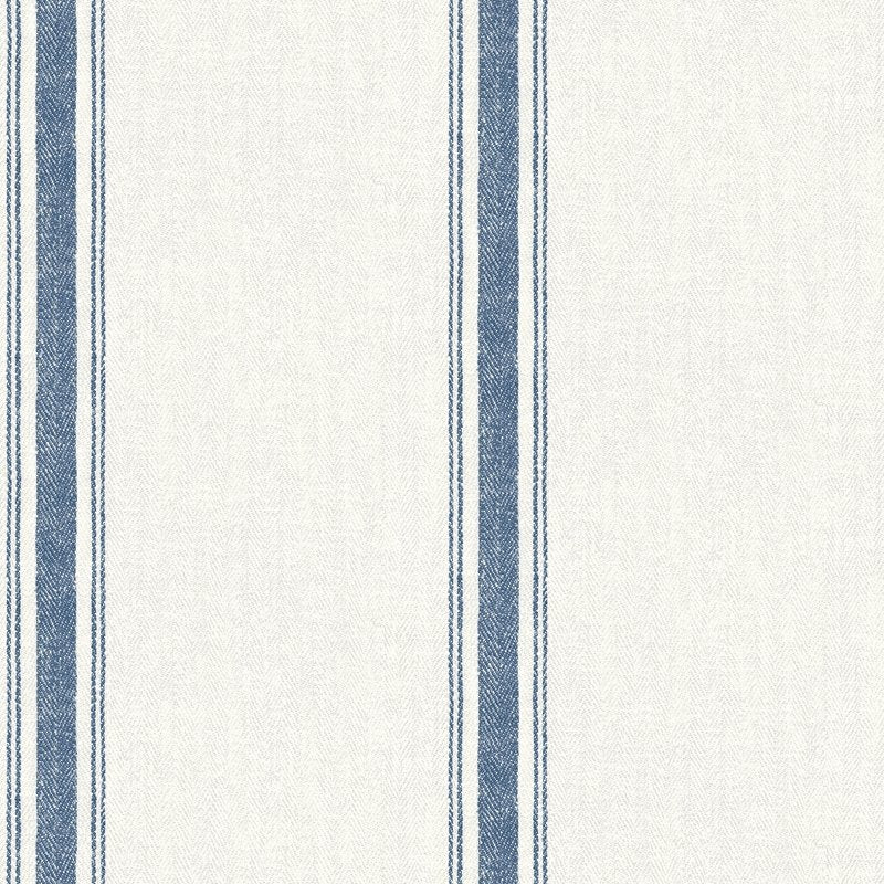 Acquire 4072-70067 Delphine Linette Navy Fabric Stripe Wallpaper Navy by Chesapeake Wallpaper