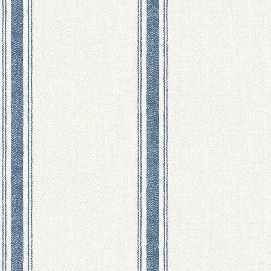 Acquire 4072-70067 Delphine Linette Navy Fabric Stripe Wallpaper Navy by Chesapeake Wallpaper