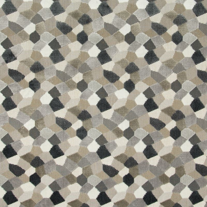 Sample 34783.611.0 Modern Mosaic Silver Taupe Upholstery Contemporary Fabric by Kravet Couture