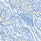 Sample 4060M-02WP Flores Ii, French Blue Cream on White by Quadrille Wallpaper