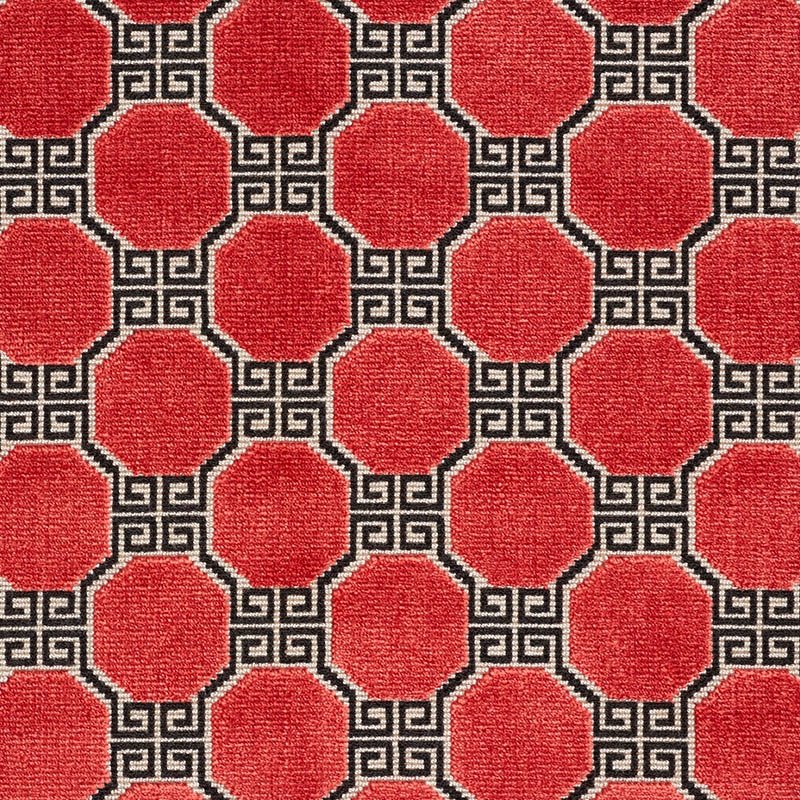 Purchase sample of 72796 Octavia Velvet, Ruby by Schumacher Fabric