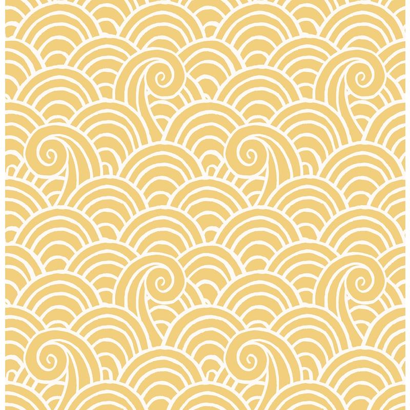 Sample 4081-26307 Happy, Alorah Yellow Wave by A-Street Prints Wallpaper