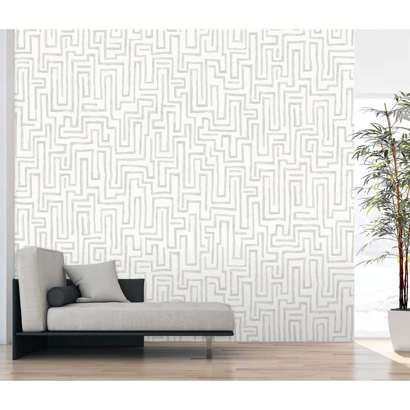 Acquire ASTM3912 Katie Hunt Maze Dove Grey Wall Mural A-Street Prints Wallpaper
