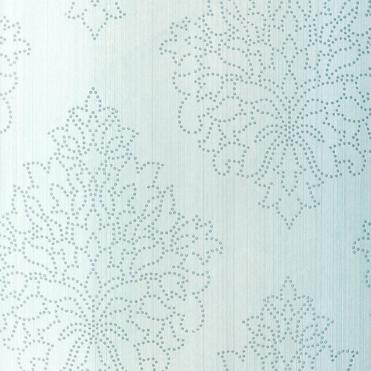 Select 5005661 Beaded Damask Sky Schumacher Wallpaper