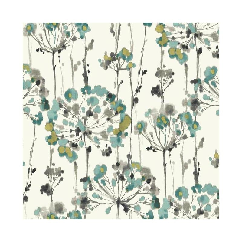 Sample - CN2102 Modern Artisan, Flourish color White, Floral by Candice Olson Wallpaper