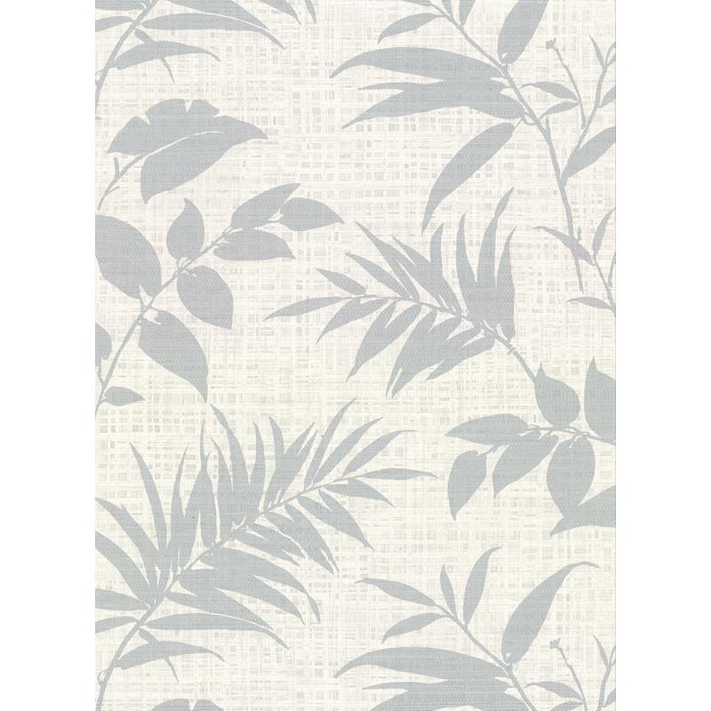 Sample 2921-50810 Warner Textures IX 2754 Main Street, Chandler Off-White Botanical Faux Grasscloth Wallpap