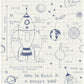 Sample DA60702 Day Dreamers, Rocket Ship White and Navy Seabrook Wallpaper