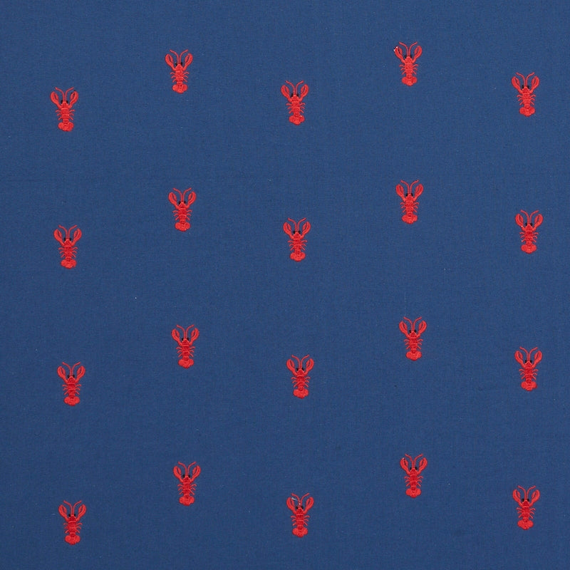 Acquire 78800 Lobster Embroidery Navy by Schumacher Fabric