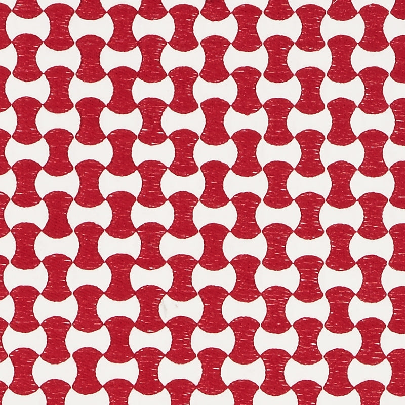 Purchase sample of 70378 Nolita Embroidery, Red by Schumacher Fabric