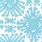 Sample 2475WP-01 Sigourney Small Scale, Turquoise on White by Quadrille Wallpaper