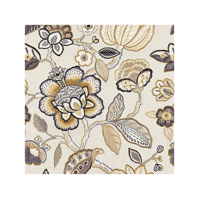 Sample 27126-003 Coromandel Embroidery, Flax - Scalamandre Fabric (SC 000327126)