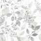 Sample NUS3144 Grey Breezy, Leaves Peel and Stick Wallpaper