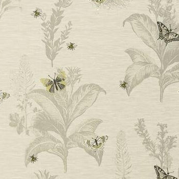 Select F1432/02 Monarch Chartreuse Botanical by Clarke And Clarke Fabric