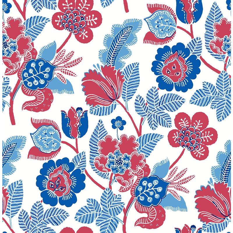 Sample 4081-26338 Happy, Jana Red Jacobean by A-Street Prints Wallpaper