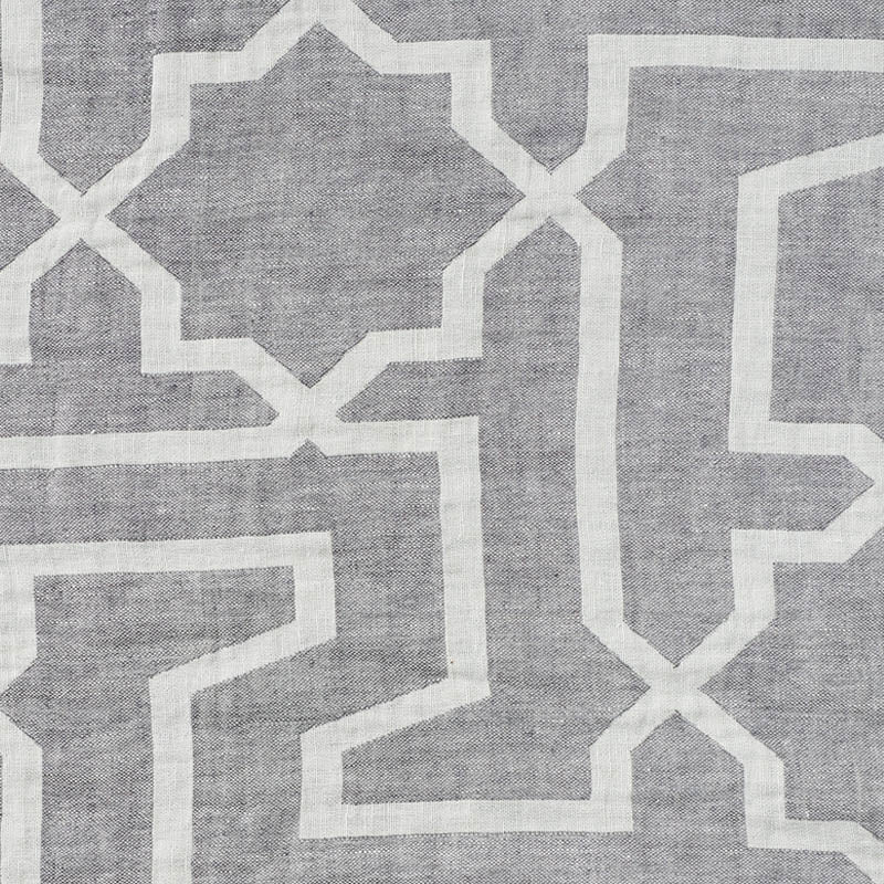 Purchase sample of 75870 Arabesque Maze Sheer, Grey by Schumacher Fabric