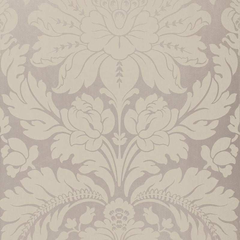 Purchase sample of 66562 Anvers Damask, Nickel by Schumacher Fabric