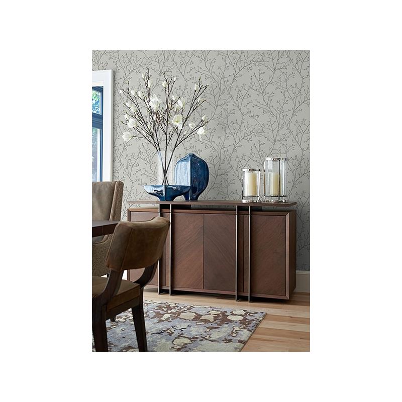 Select 2976-86456 Grey Resource Koura Platinum Branches Platinum A-Street Prints Wallpaper