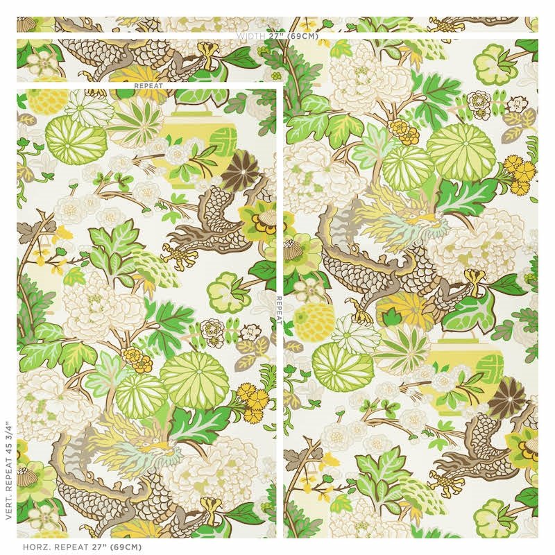 View 5001069 Chiang Mai Dragon Leaf Schumacher Wallpaper