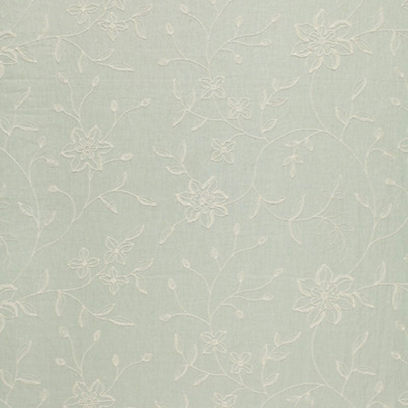 Purchase sample of 3491000 Georgia Linen Embroidery, Aqua by Schumacher Fabric