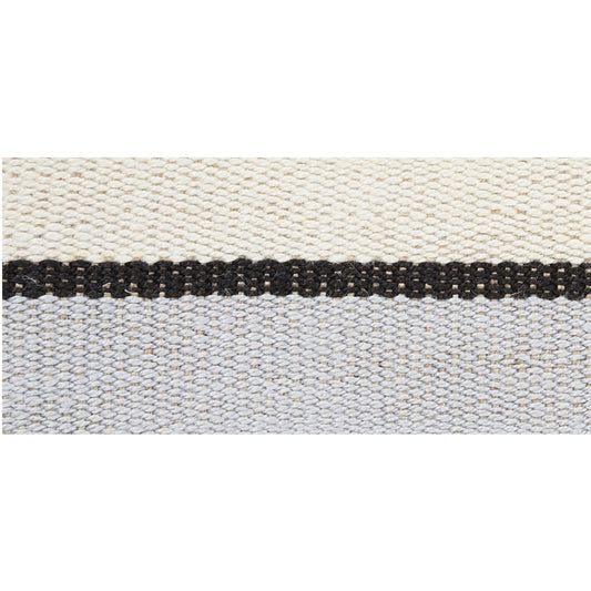 77010 | Ile Saint-Louis Medium Tape, White Black & Silvery Blue - Schumacher Fabric