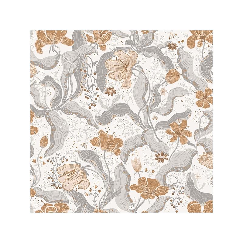 Sample 2932-65114 Lina, Bodri Grey Tulip Garden  by A-Street Prints Wallpaper