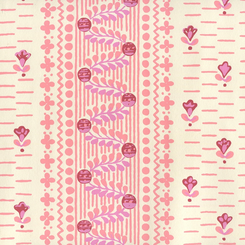 Sample 306293OWP Links Ii, Multi Pinks On Off White by Quadrille Wallpaper
