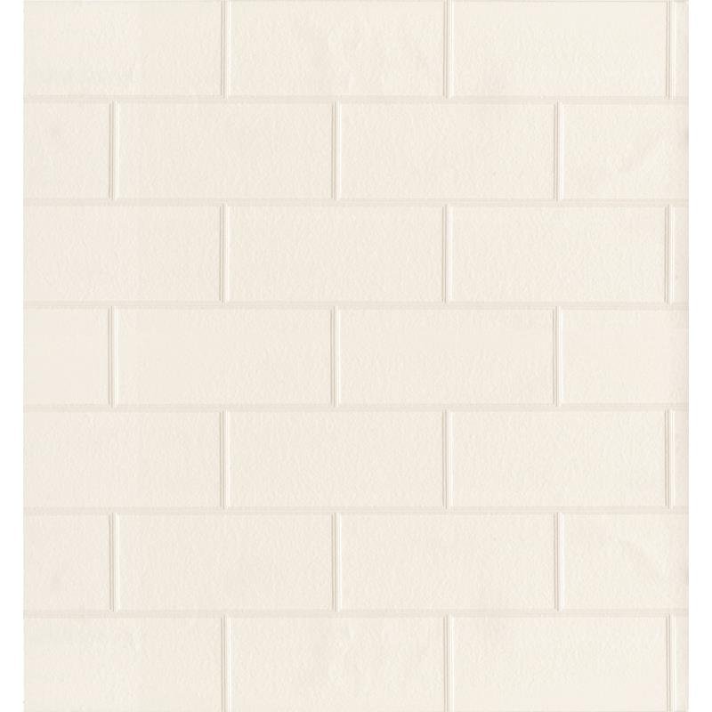 Buy 2904-21399 Fresh Start Kitchen & Bath Bettina White Paintable Subway Tile Wallpaper White Brewster