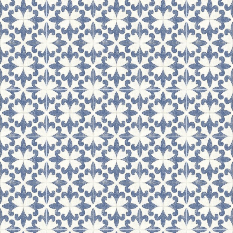 Find 4072-70033 Delphine Remy Blue Fleur Tile Wallpaper Blue by Chesapeake Wallpaper