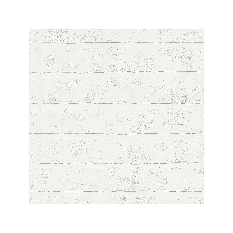 Sample 4000-99423 PaintWorks, Bridgers White Exposed Brick Wall Paintable by Brewster Wallpaper