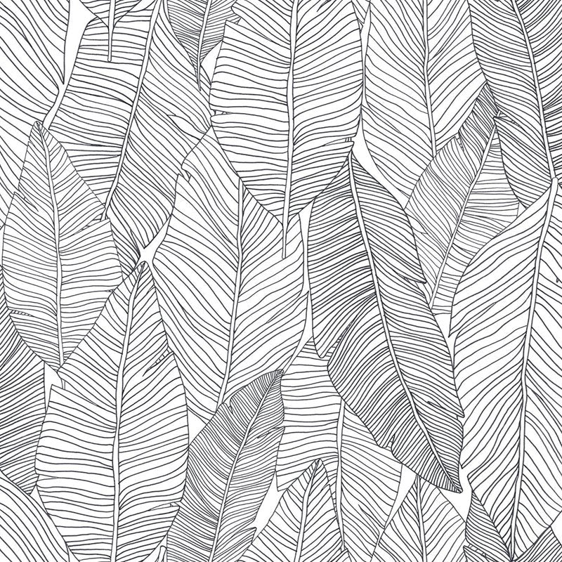 Looking DD139011 Design Department Thuy Grey Banana Leaves Wallpaper Grey Brewster