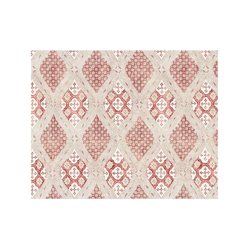 Sample SC 000216626 Farrah Print, Coral Spice by Scalamandre   Fabric