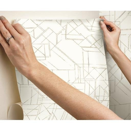 View Psw1051Rl Line Art Geometrics Grey Peel And Stick Wallpaper