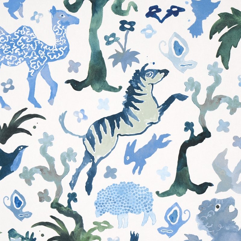 Looking for 5013531 Beasts Blue And Green Schumacher Wallcovering Wallpaper