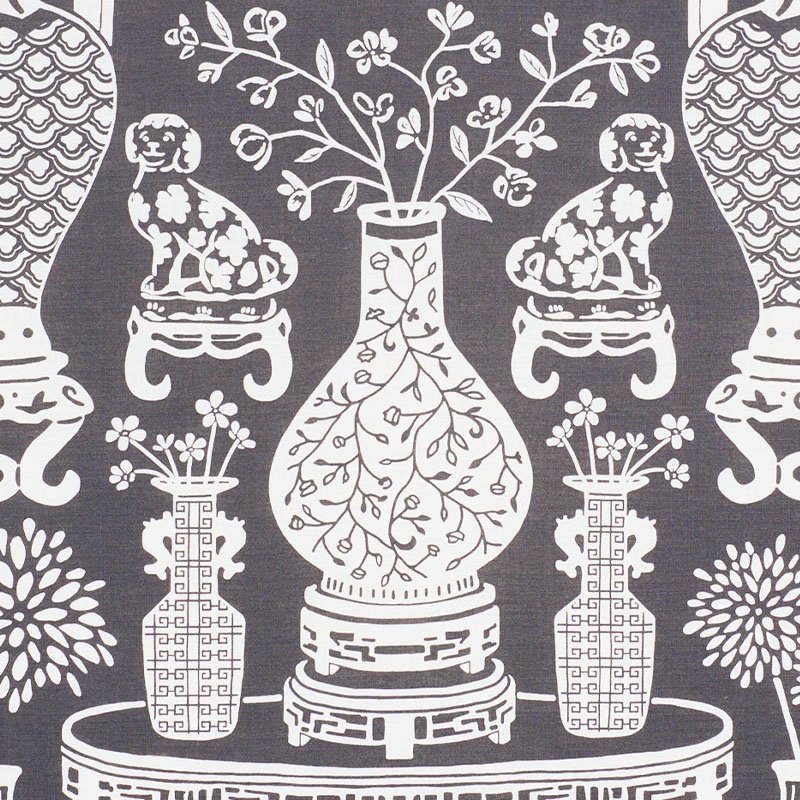 Purchase sample of 178552 Hellene, Black by Schumacher Fabric