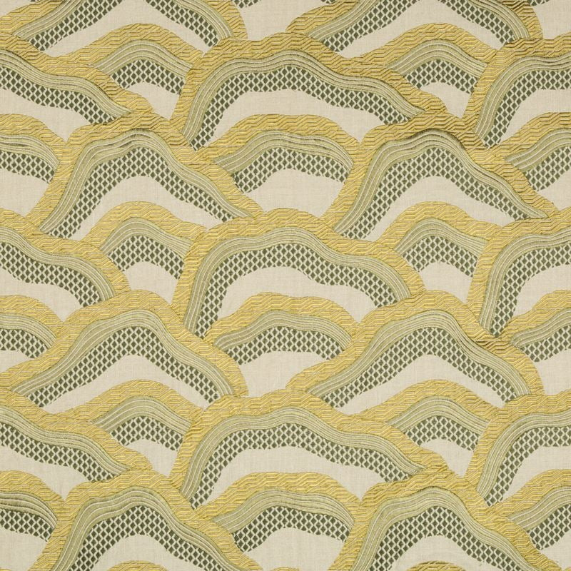 Order 8017127-340 Les Rizieres Emb Citron Modern Chinoiserie by Brunschwig & Fils Fabric