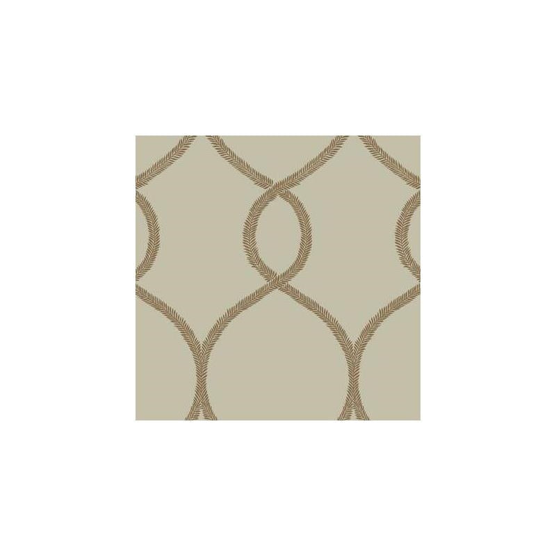 Sample - KT2237 Ronald Redding 24 Karat, Laurel Leaf Ogee Wallpaper Brown by Ronald Redding