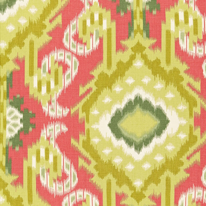 Purchase sample of 174980 Kiribati Ikat Print, Coral by Schumacher Fabric