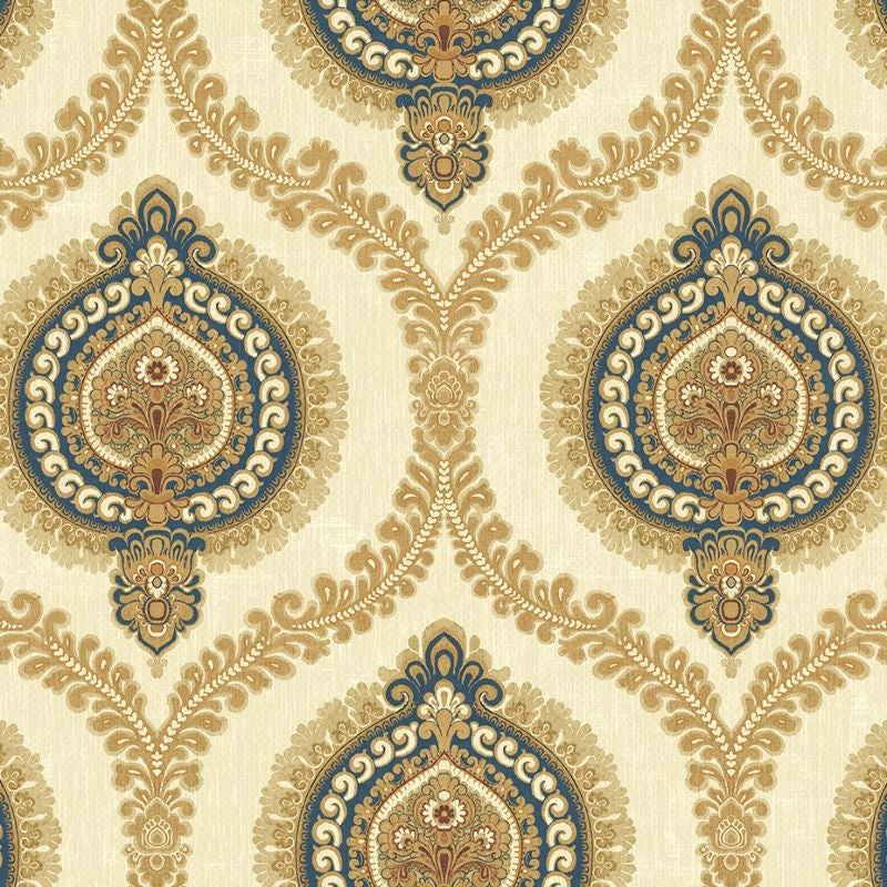 Acquire IM71202 Caspia Ingrid Damask by Wallquest Wallpaper