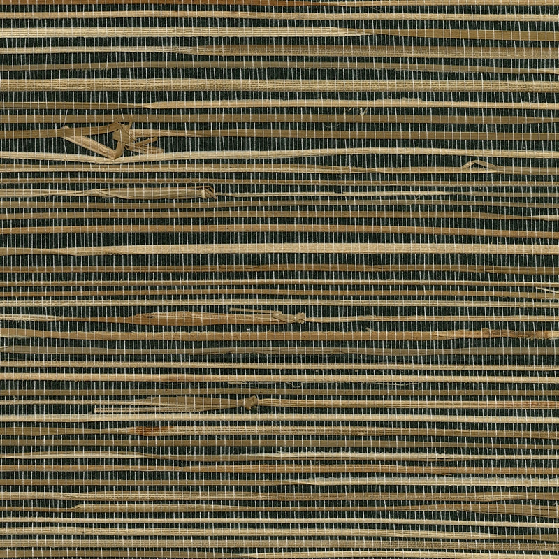 Sample 2732-89475 Canton Road, Anhui Black Grasscloth by Kenneth James Wallpaper