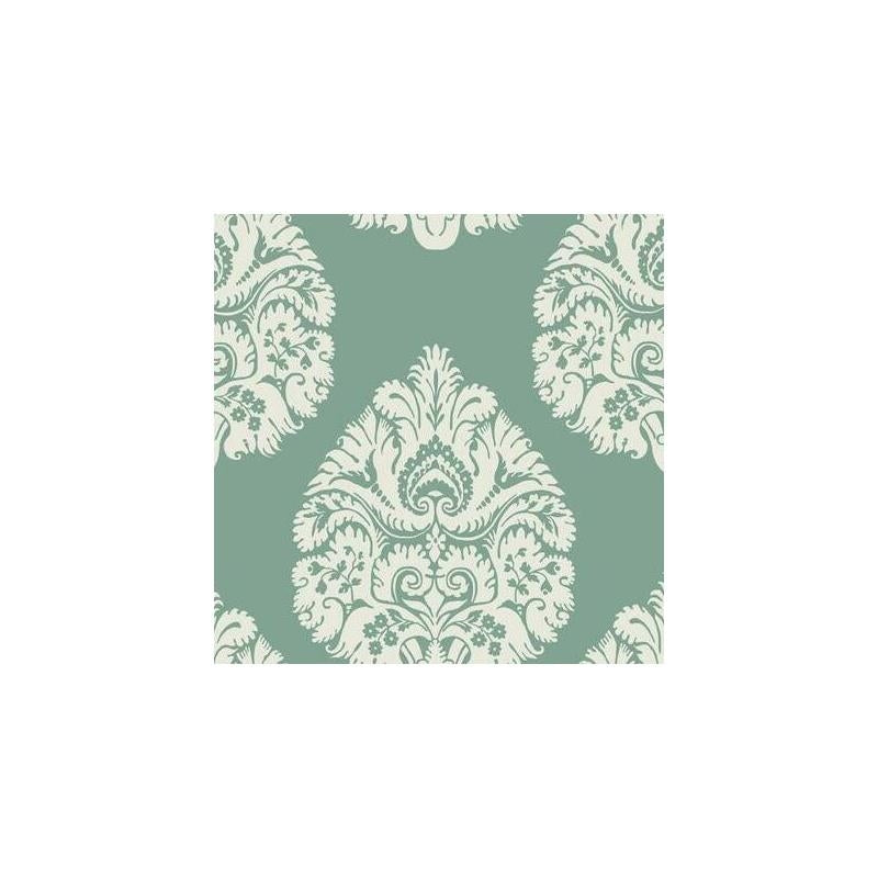 Sample - KT2146 Ronald Redding 24 Karat, Teardrop Damask Wallpaper Teal by Ronald Redding